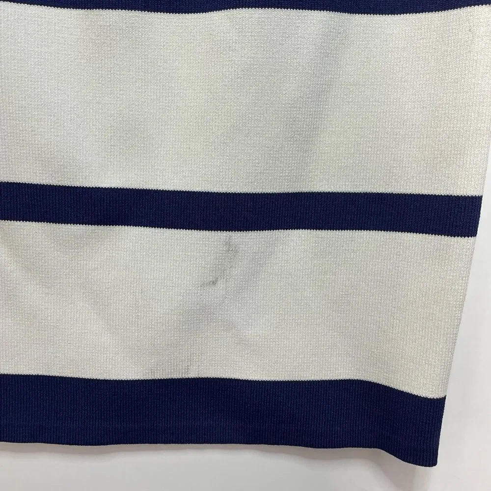 Neiman‎ Marcus Striped Navy/White Pencil Skirt Medium